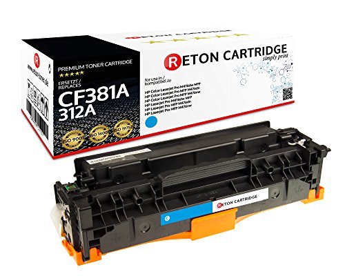 Original Reton Toner, kompatibel, Cyan für HP 312A (CF381A), Color Laserjet PRO MFP M476, PRO MFP M476DN, PRO MFP M476DW, PRO M476DW, PRO M476NW, M476, M476DN, M476DW, Cyan von RETON CARTRIDGE