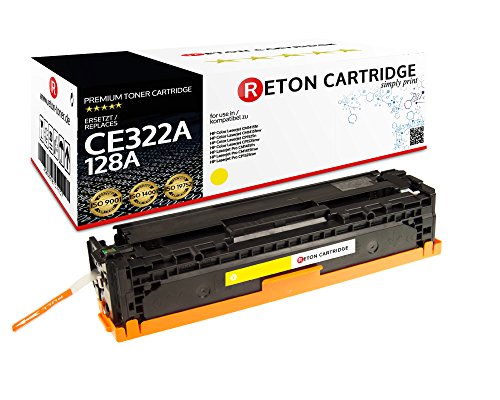 Original Reton Toner, kompatibel, Gelb für HP CM1415FNW MFP (CE322A), HP 128A, Color Laserjet CM1415, CM1415FNW, CM1415FN, CP1520, CP1525, CP1525N, CP1525NW, CP1521N, Gelb von RETON CARTRIDGE