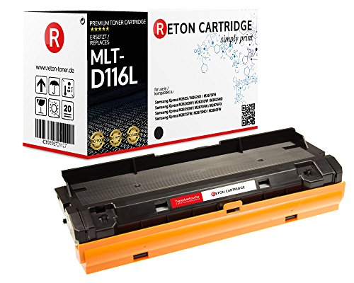 Original Reton Toner 4.800 Seiten kompatibel zu Samsung MLT-D116L Schwarz für Samsung Xpress M2625, M2625D M2675FN M2820DW M2825 DW ND M2835DW M2870FW M2875 FD FW ND M2885FW von RETON CARTRIDGE