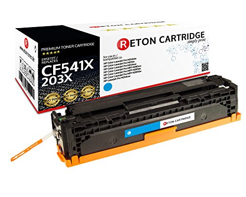 Original Reton Toner | 40% höhere Druckleistung | kompatibel zu HP 203X CF541X Cyan für HP Color Laserjet Pro M281fdw, Pro M280nw M281fdn M254nw M254dw M254n von RETON CARTRIDGE