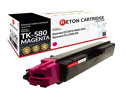 Reton Toner kompatibel mit TK-580M für Kyocera FS-C5150DN / ECOSYS P6021CDN (Magenta 2800 Seiten) von RETON CARTRIDGE