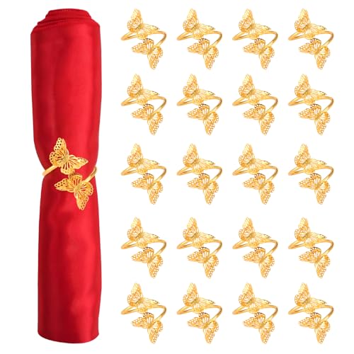 RETON Serviettenringe mit Schmetterlingsmotiv, Metall, goldfarben, für Hochzeitsservietten, doppelte Schmetterlinge, Serviettenschnalle für Hochzeit, Urlaub, Tischdekoration, Hochzeitsfeier, RETON Serviettenringe mit Schmetterlingsmotiv, Metall, goldfarben, für Hochzeitsservietten, doppelte Schmetterlinge, Serviettenschnalle für Hochzeit, Urlaub, Tischdekoration, Hochzeitsfeier, von RETON