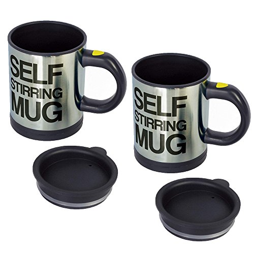 RETON 2Pcs Self Stirring Mug die selbstrührende Tasse Lazy Mug Kaffee Mischbecher Automatische Mischen Kaffeetasse von RETON