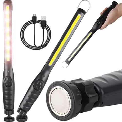 Retoo LED Arbeitsleuchte Taschenlampe Werkstattlampe Akku, Magnetischen arbeitslampe für Auto Reparatur, Werkstatt, Garage, Camping, Notbeleuchtung, Inspektionsleuchte mit Haken, COB Handlampe von Retoo