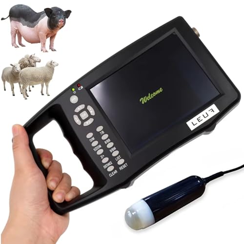 Ultraschall-Veterinär-Trächtigkeitstester mit 3,5-MHz Wasserdichter Mechanischer-Sonde,Tragbarer Wiederaufladbarer Veterinär Ultraschall Scanner für Schweine Und Schafen von RETRIN