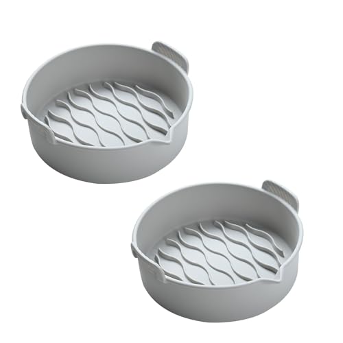 2 Stück Silikon Air Fritteusen Kochmatten Ofenfest Grillmatten Silikon Textur Air Fritteusen Schüssel Geeignet zum Backen von RETUOLWAG