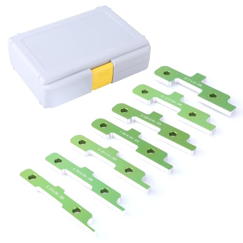 7pcs Höhenmesswerkzeuge Router Tabelle Setup Router Tisch Zubehör Aluminium Holzbearbeitung Setup Block Height Gauge Holzbearbeitungswerkzeug Werkzeug Set von RETUOLWAG