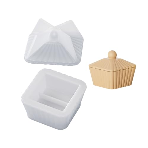 Blumenpot Silikonform Streifen Trapez Speicherbox Gypsum Beton Schimmel Kerze Totekristall Epoxidharzform DIYS Home Organization von RETUOLWAG