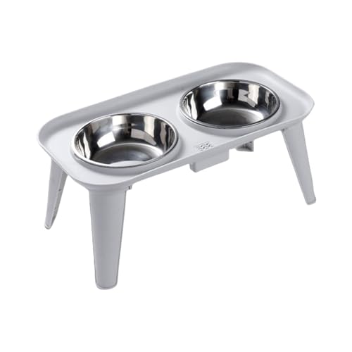 Ergonomisches, erhöhtes Futternapf-Set mit erhöhtem Futternapf aus Edelstahl und Stabilitätsbasis für Gelenkpflege, auslaufsicher, erhöhter Hundenapf-Set von RETUOLWAG