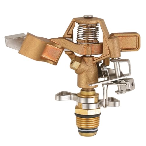 Messing-Gartensprinkler mit automatischem 360-Grad-Dreh- und anpassbaren Sprühmustern für Landschafts-Grden, wetterbeständiger Messingsprinkler für Rasen von RETUOLWAG