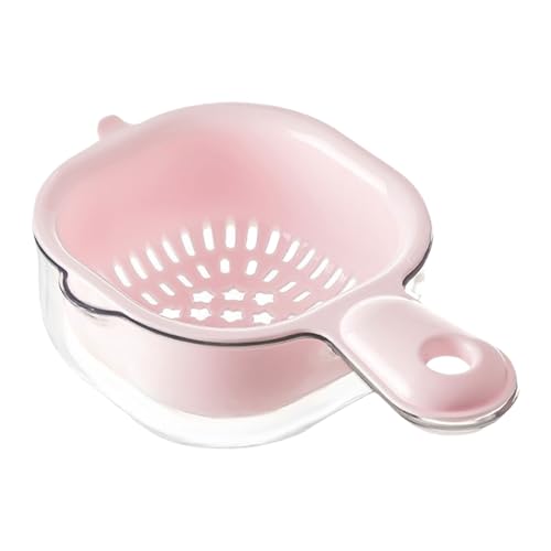 Praktische Küchensieb Waschwerkzeug Obst Waschschale Küche Colander Plastikstruktur Für Doppelschichtsieb Korb von RETUOLWAG