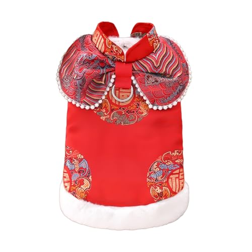 RETUOLWAG Hundepullover Pelzing Fell Für Kleine Hunde Zu Großen Hunden Winter Chinesischer Anzug Sticked Anzug Bekleidung Neujahr Haustier Kostüm Jungen Mädchen Kostüm von RETUOLWAG
