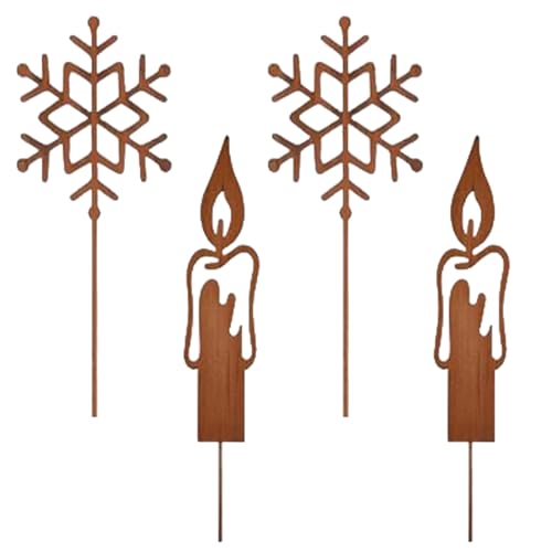 RETUOLWAG Metall Weihnacht Yard Schilder Dekoration Steck Freien Rasenschilder Dekorative Gartenstände Für Weihnachtsknloßdekorationen Freien von RETUOLWAG
