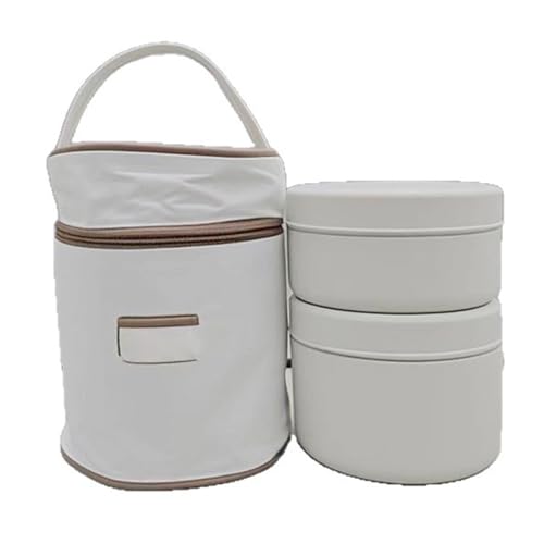 RETUOLWAG Student Runde Thermo-Lunchbehälter Bentos Box Set mit 2 separaten stapelbaren Fächern und Metallkonstruktion Doppelfach Thermo Lunchbox RETUOLWAG Student Runde Thermo-Lunchbehälter Bentos Box Set mit 2 separaten stapelbaren Fächern und Metallkonstruktion Doppelfach Thermo Lunchbox von RETUOLWAG
