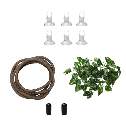 Realistische künstliche Terrarien, Pflanzenrebe für Reptilien, Lebensraum, Dekoration, Kletterpflanzen-Set für Aquarien, Landschaft, realistische Aquarien, Rebendekoration von RETUOLWAG