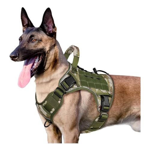 Reflektierendes, ausbruchsicheres Hundegeschirr mit gepolstertem Brustgurt, verstellbare Passform, für M/L-Rassen, Outdoor-Training, Spazierengehen, Verstellgeschirr für Größe L von RETUOLWAG