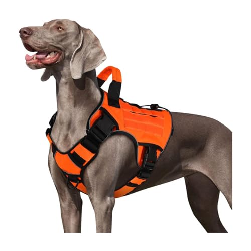 Reflektierendes, ausbruchsicheres Hundegeschirr mit gepolstertem Brustgurt, verstellbare Passform, für M/L-Rassen, Outdoor-Training, Spazierengehen, Verstellgeschirr für Größe L von RETUOLWAG