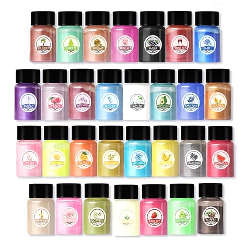 Set Von 30 Farbenfrohen Epoxidharzfarbstoff Set Pearleszenzpulverflaschen Epoxidfarbe Farbstoffpigment Für Schmuckpigment Set Von 30 Farbenfrohen Epoxidharzfarbstoff Set Pearleszenzpulverflaschen Epoxidfarbe Farbstoffpigment Für Schmuckpigment von RETUOLWAG