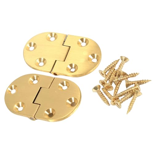 Set mit 2 robusten Mehrzweck-Scharnieren aus Messing, runde Kanten, ausgestattet mit Schrauben für reibungslose Bedienung, Schranktürscharniere Set mit 2 robusten Mehrzweck-Scharnieren aus Messing, runde Kanten, ausgestattet mit Schrauben für reibungslose Bedienung, Schranktürscharniere von RETUOLWAG