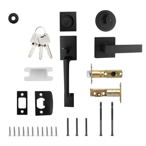 Upgrades Quadratischer Eingangstürgriff Set Kein Verriegelungsmechanismus Metall Set Reversible Für Rechts/linkshändige Keine Schlosstür von RETUOLWAG