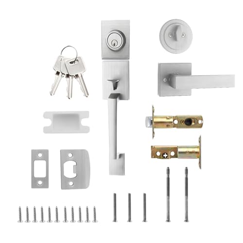 Upgrades Quadratischer Eingangstürgriff Set Kein Verriegelungsmechanismus Metall Set Reversible Für Rechts/linkshändige Keine Schlosstür von RETUOLWAG