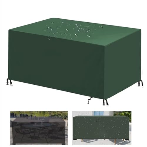 RETYOVE Abdeckung für Gartenmöbel,Rechteckige 420D -Oxford Schutzhülle Gartenmöbel,wasserdichte Staubfest Anti-UV Abdeckung Gartentisch für Gartentisch Sitzgruppe Grün 200×80×75cm von RETYOVE
