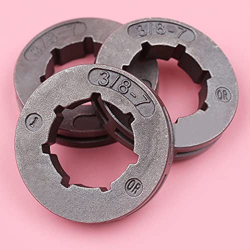 3 Stück 7 Zähne Kettenradfelge kompatibel mit 154 254 254XP 257 262 262XP 50 51 455 460 55 Rancher Kettensäge 3/8 Teilung ID 19 mm von REUISAX