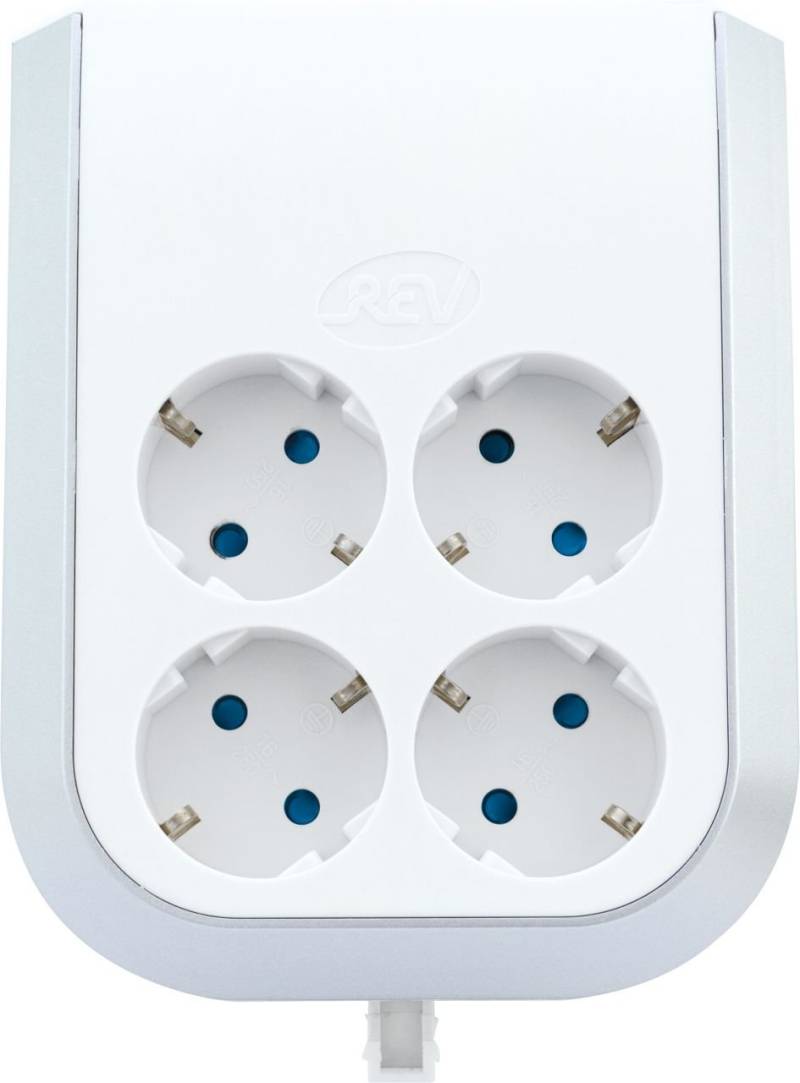 REV Multi-Power Steckdosenerweiterung 4-fach weiß, mit Abstandshalter von REV Ritter