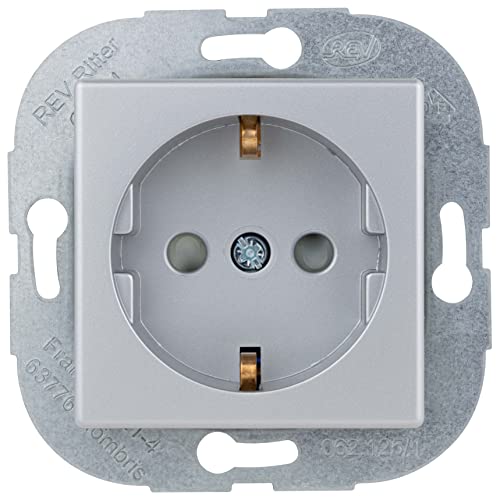 REV Quadro, Steckdose mit Abdeckung, Unterputz, silbern REV Quadro, Steckdose mit Abdeckung, Unterputz, silbern von REV