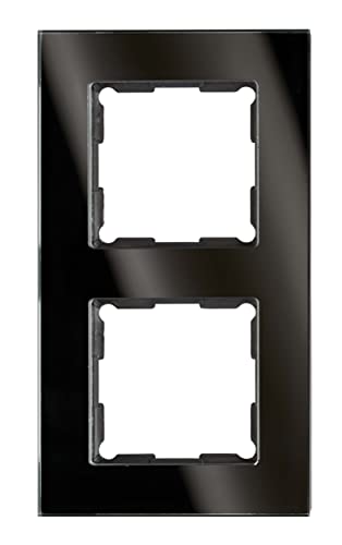 REV 0254827202 Optima, 2-fach Rahmen Steckdose, Rahmen Serienschalter, Taster etc., schwarz von REV