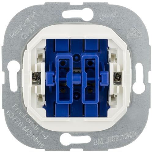 REV TECHNIK, Wechsel/Wechselschalter, 230VAC, 50Hz, 10A, 100W, Unterputz, blau von REV