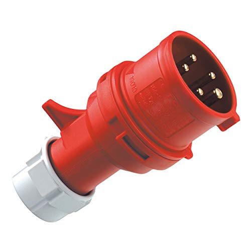 REV 0512522555 CEE-Phasenwender, 400V, 16A, 5-polig, 3Ph + N + PE, wasserd. IP44, rot von REV