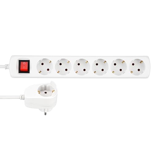 REV Steckdosenleiste PowerSplit - Mehrfachsteckdose 7fach (6+1), mit Schalter zum Stromsparen, 3500W, 2m, weiß REV Steckdosenleiste PowerSplit - Mehrfachsteckdose 7fach (6+1), mit Schalter zum Stromsparen, 3500W, 2m, weiß von REV