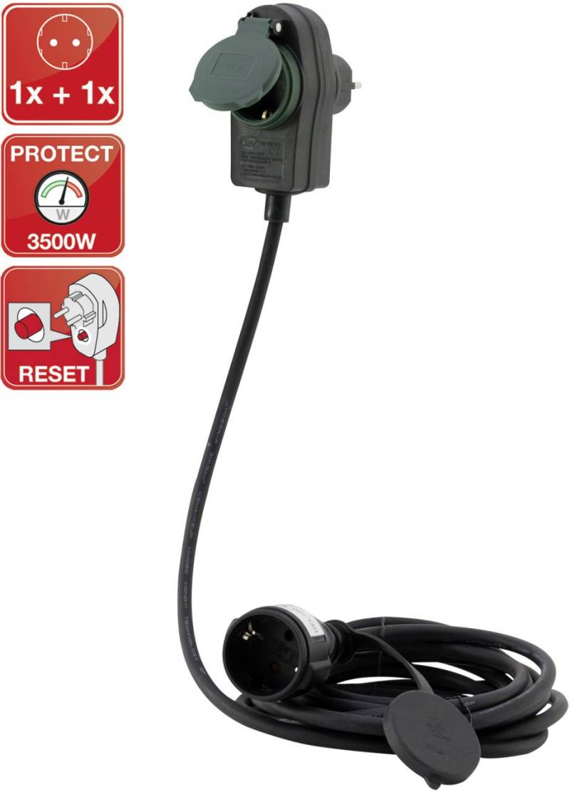 REV Verlängerungskabel Powersplit H05RR-F 10 m schwarz von REV Ritter
