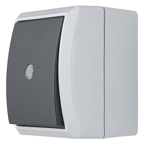 REV AquaForm, Kontrollschalter Feuchtraum IP44, einpolig, Aufputz, grau von REV