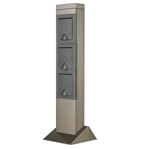 REV Gartensteckdose SteelCraft - Stilvolle Außensteckdose 2-Fach mit Zeitschaltuhr, Steckdose aussen IP44, H57 cm, Silber von REV