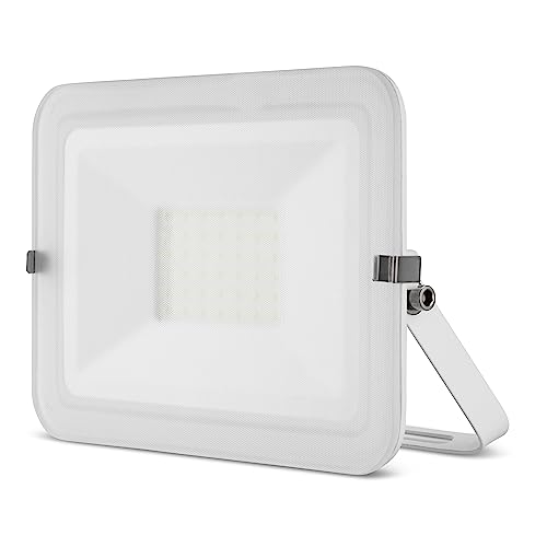 REV MIRANO LED Strahler für außen – IP65, LED Lampe 30W, 2700lm, 6500K – ideal für Hofeinfahrten, Garagen & Hauseingänge - weiß von REV