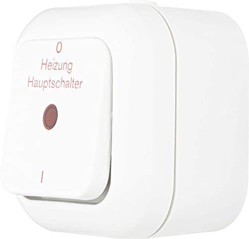 REV 005432 Atlantik, Heizungsschalter Feuchtraum IP44, zweipolig, Aufputz, von REV