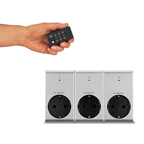 REV Funksteckdosen, Fernbedienung, bis 25m,1000W/St., silbern REV Funksteckdosen, Fernbedienung, bis 25m,1000W/St., silbern von REV