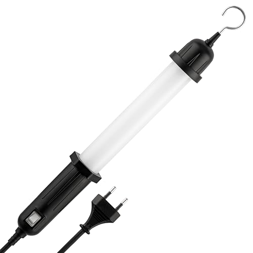 REV Handlampe - Werkstattlampe mit Aufhängehaken, 5m Kabel - ideal für Werkstatt & KFZ, 7W, 320lm, IP54, schwarz von REV