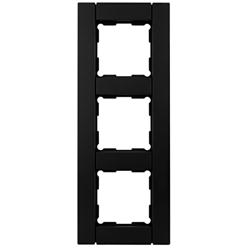 REV 0221832704 Optima, 3-fach Rahmen Steckdose, Rahmen Serienschalter, Wechselschalter, schwarz von REV
