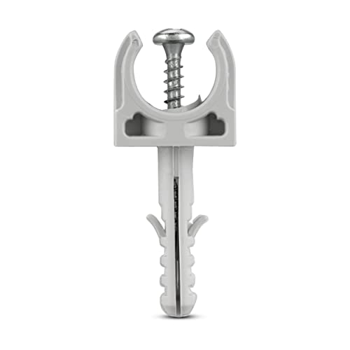 REV 0509746555 Kabelschellen, Rohrschellen EN16 f. Isorohre Ø16mm, Dübel + Schrauben, grau von REV