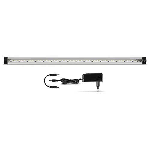 REV TS Unterbauleuchte Küche LED, Lichtleiste, Schrankbeleuchtung, Sensor, 30.000h, 5,5W, 430lm, 500 x 25 x 10 mm, silber von REV