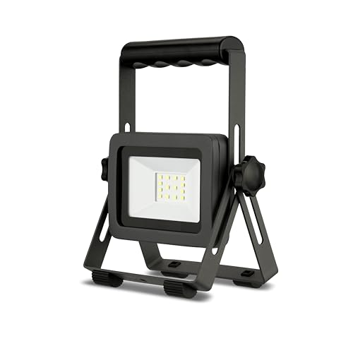 REV LED Baustrahler - 10W, 900lm, IP65, 6500K, robuster Aluminium Baustellenlampe für Baustelle, Werkstatt & Keller, 1,5m Gummikabel, anthrazit-silber REV LED Baustrahler - 10W, 900lm, IP65, 6500K, robuster Aluminium Baustellenlampe für Baustelle, Werkstatt & Keller, 1,5m Gummikabel, anthrazit-silber von REV