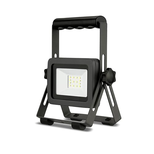 REV Arbeitsleuchte FLARE – LED Arbeitsleuchte mit Ständer, 10W, 900lm, IP65 – silber-anthrazit von REV