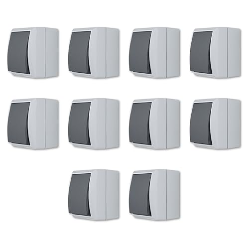 REV AquaForm SPARSET - 10x Ausschalter - Wechselschalter Feuchtraum IP44, Aufputz, grau REV AquaForm SPARSET - 10x Ausschalter - Wechselschalter Feuchtraum IP44, Aufputz, grau von REV