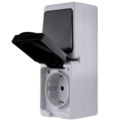 REV - AquaMini, Steckdose - A/W Schalterkombi Feuchtraum, 38% weniger Volumen, HxBxL: 48x56x145mm, IP54, zweipolig, 16A, Aufputz, grau REV - AquaMini, Steckdose - A/W Schalterkombi Feuchtraum, 38% weniger Volumen, HxBxL: 48x56x145mm, IP54, zweipolig, 16A, Aufputz, grau von REV