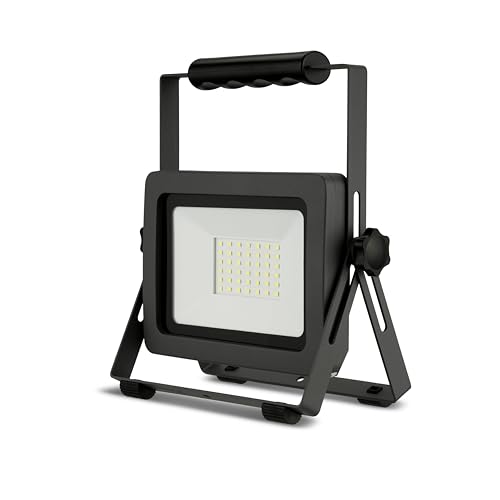 REV LED Baustrahler - 30W, 2550lm, IP65, 6500K, robuster Aluminium Baustellenlampe für Baustelle, Werkstatt & Keller, 2,5m Gummikabel, anthrazit-silber REV LED Baustrahler - 30W, 2550lm, IP65, 6500K, robuster Aluminium Baustellenlampe für Baustelle, Werkstatt & Keller, 2,5m Gummikabel, anthrazit-silber von REV