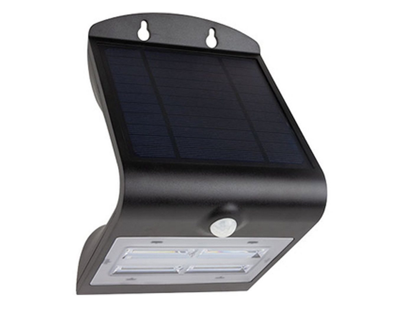 REV Außen-Wandleuchte, Bewegungsmelder, LED fest integriert, Neutralweiß, LED Solarleuchte mit Bewegungsmelder, Solarlicht Hauswand, Schwarz von REV