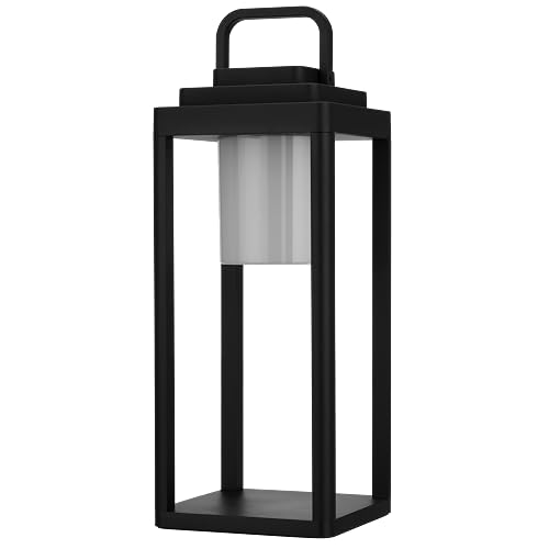 REV LED Lampe - Akku Laterne aus Aluminium, stilvolle Außenlampe mit Dimmfunktion, H:35cm, 160lm, 2W, 4000mAh, IP65, schwarz von REV